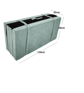 Materac 4-częściowy 200x110x8 z wymiarami złożony