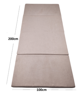 Materac 4-częściowy rozłożony z wymiarami